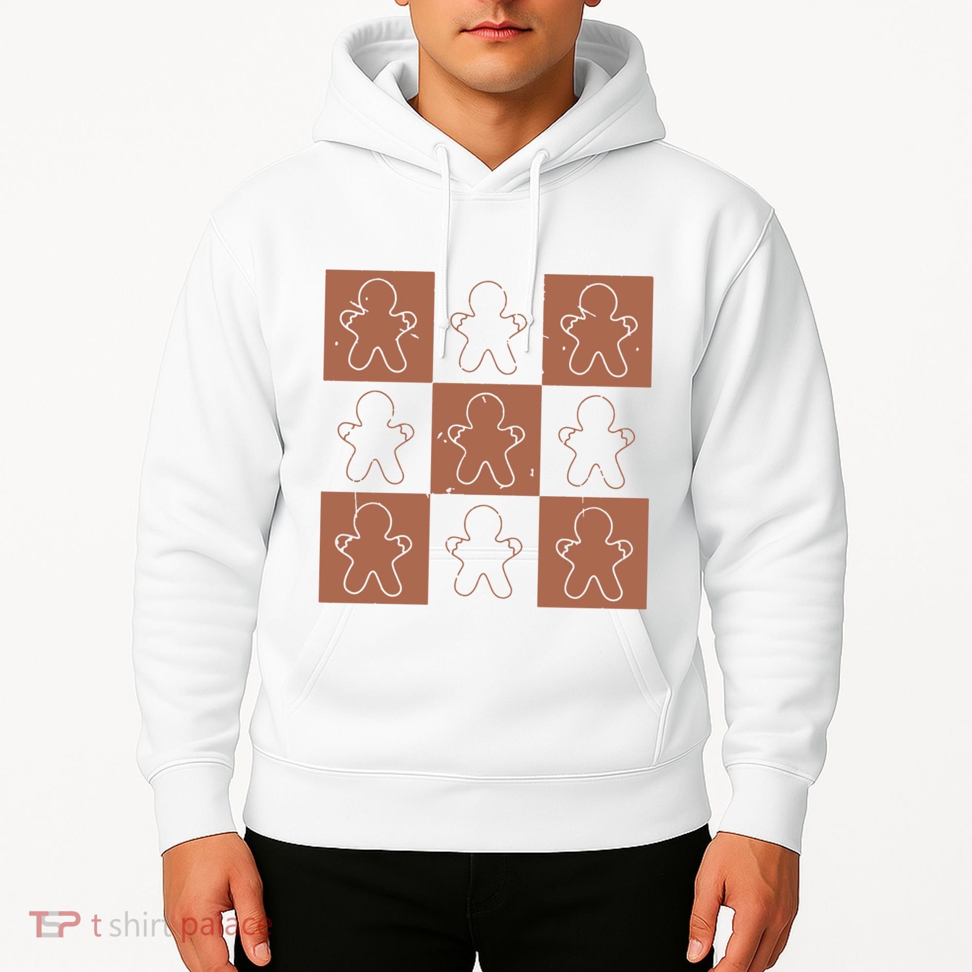 Checkered Gingerbread Man Retro Hoodie