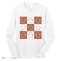 Checkered Gingerbread Man Retro Long Sleeve Shirt thumb 0