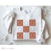 Checkered Gingerbread Man Retro Sweatshirt thumb 2