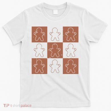 Checkered Gingerbread Man Retro T-Shirt