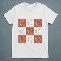 Checkered Gingerbread Man Retro T-Shirt thumb 5