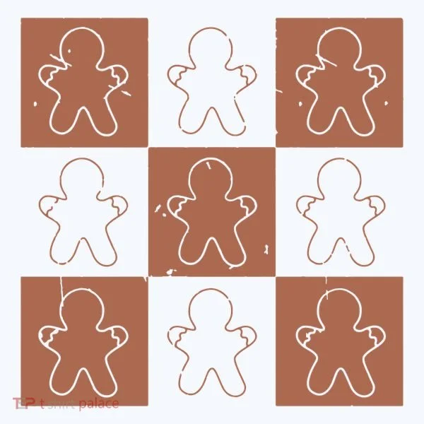 Checkered Gingerbread Man Retro Bucket Hat