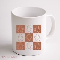 Checkered Gingerbread Man Retro Coffee Mug thumb 1