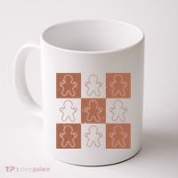 Checkered Gingerbread Man Retro Coffee Mug thumb 0