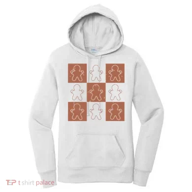 Checkered Gingerbread Man Retro Women's Hoodie