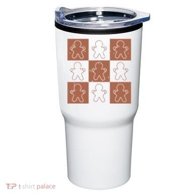 Checkered Gingerbread Man Retro Tumbler