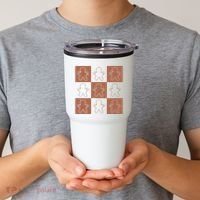 Checkered Gingerbread Man Retro Tumbler thumb 2