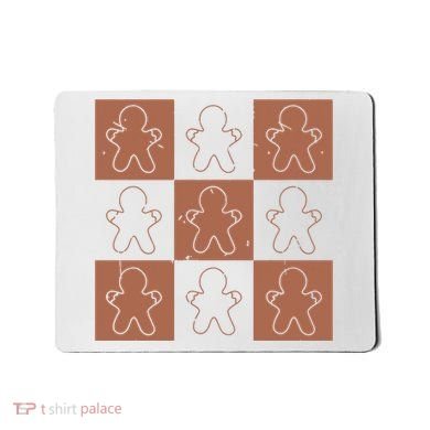 Checkered Gingerbread Man Retro Mousepad