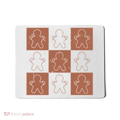 Checkered Gingerbread Man Retro Mousepad