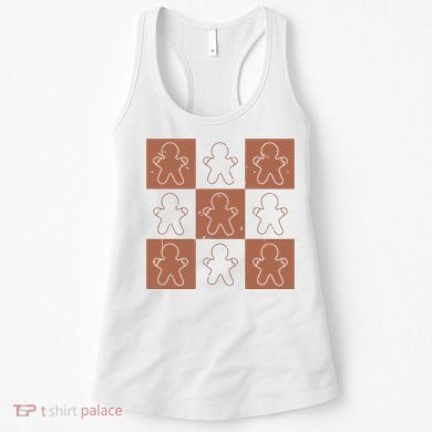 Checkered Gingerbread Man Retro Women's Tank Top