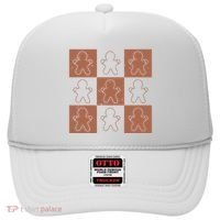 Checkered Gingerbread Man Retro Hat thumb 0