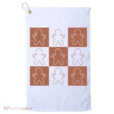 Checkered Gingerbread Man Retro Golf Towel