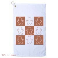 Checkered Gingerbread Man Retro Golf Towel thumb 0