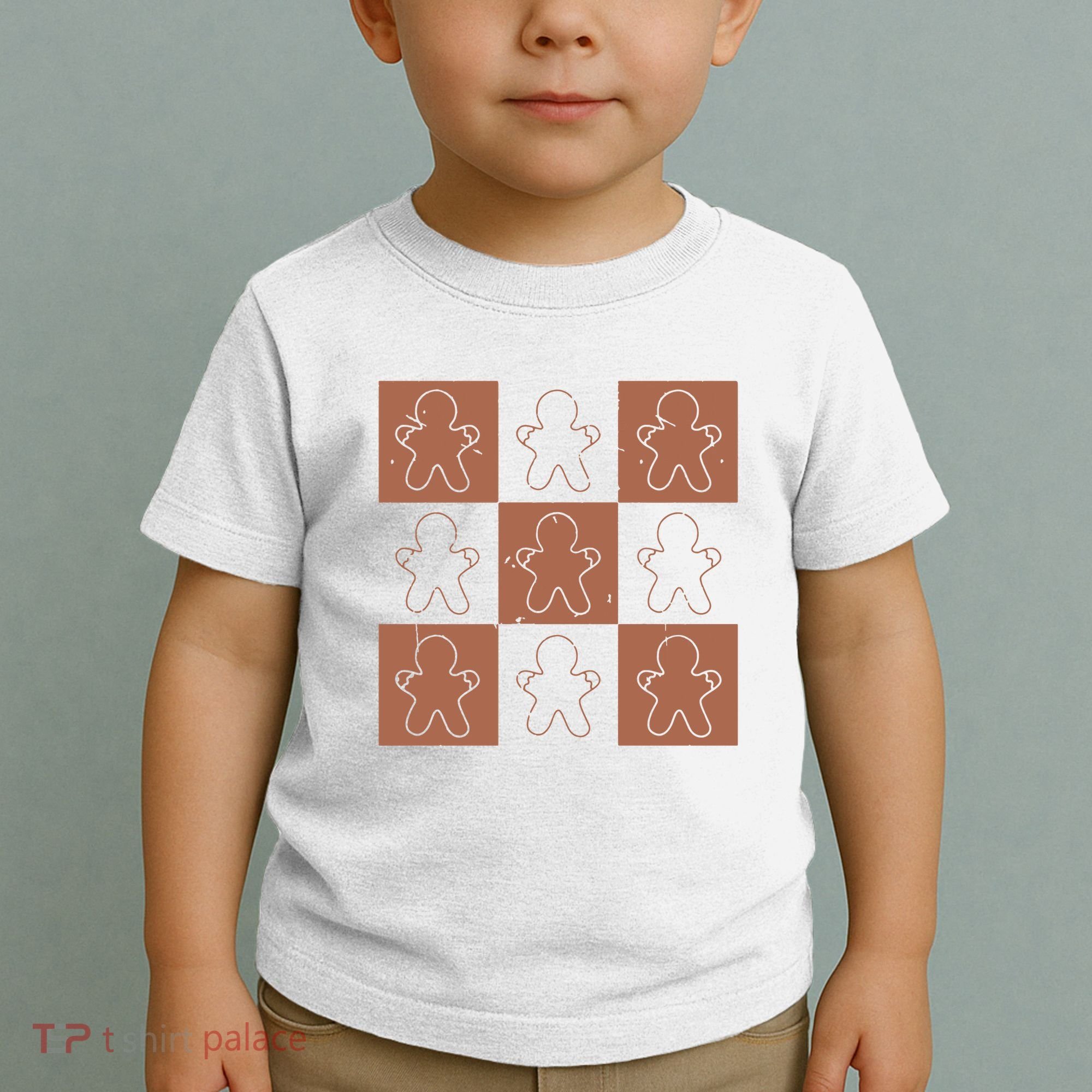 Checkered Gingerbread Man Retro Toddler T-Shirt