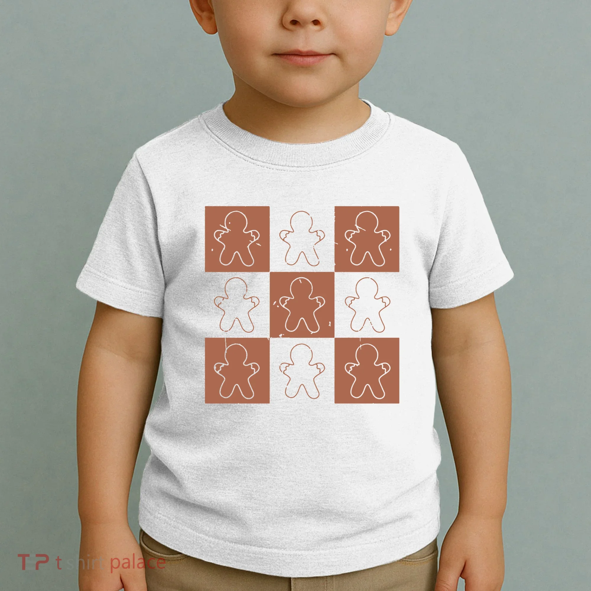 Checkered Gingerbread Man Retro Toddler T-Shirt