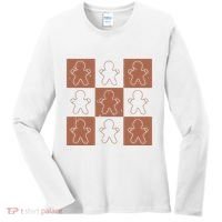 Checkered Gingerbread Man Retro Women's Long Sleeve Shirt thumb 0