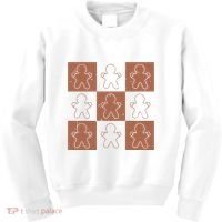 Checkered Gingerbread Man Retro Kids Sweatshirt thumb 0