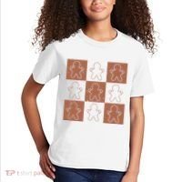 Checkered Gingerbread Man Retro Kids T-Shirt thumb 2