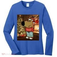 Chill Guy Meme Costume Funny Chill Guy Meme Women's Long Sleeve Shirt thumb 0