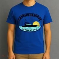 Captain Grandpa My Boat My Rules Yacht Boating Lover Retro Gift T-Shirt thumb 3