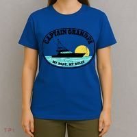 Captain Grandpa My Boat My Rules Yacht Boating Lover Retro Gift T-Shirt thumb 4