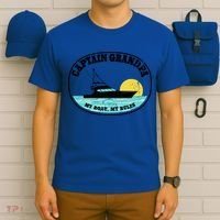 Captain Grandpa My Boat My Rules Yacht Boating Lover Retro Gift T-Shirt thumb 6