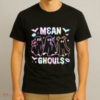 Cute Ghost Mean Ghouls Funny Halloween Costume Spooky Season T-Shirt thumb 3