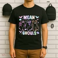 Cute Ghost Mean Ghouls Funny Halloween Costume Spooky Season T-Shirt thumb 6