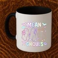 Cute Ghost Mean Ghouls Funny Halloween Costume Spooky Season Coffee Mug thumb 2