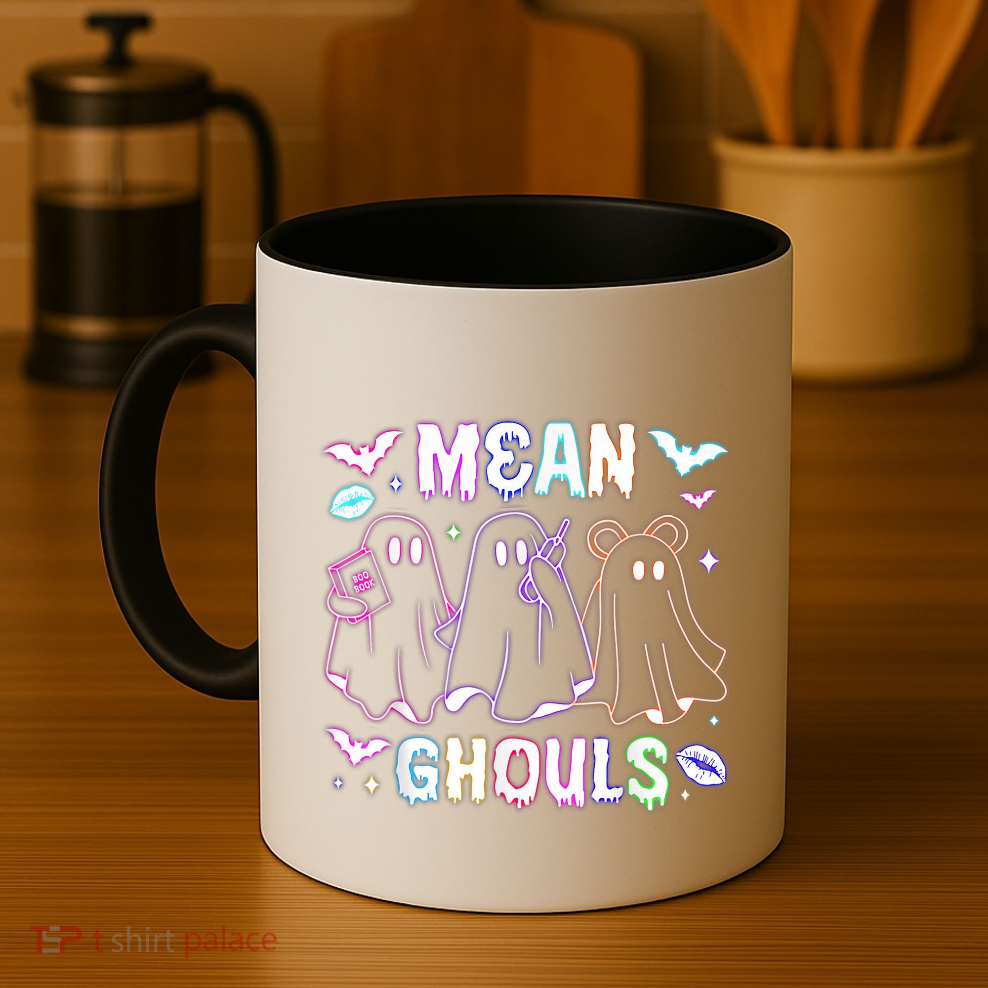 Cute Ghost Mean Ghouls Funny Halloween Costume Spooky Season Coffee Mug