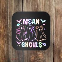 Cute Ghost Mean Ghouls Funny Halloween Costume Spooky Season Coaster thumb 0
