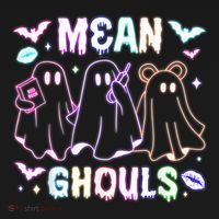Cute Ghost Mean Ghouls Funny Halloween Costume Spooky Season Coaster thumb 2