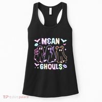 Cute Ghost Mean Ghouls Funny Halloween Costume Spooky Season Women's Tank Top thumb 0