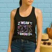 Cute Ghost Mean Ghouls Funny Halloween Costume Spooky Season Women's Tank Top thumb 2