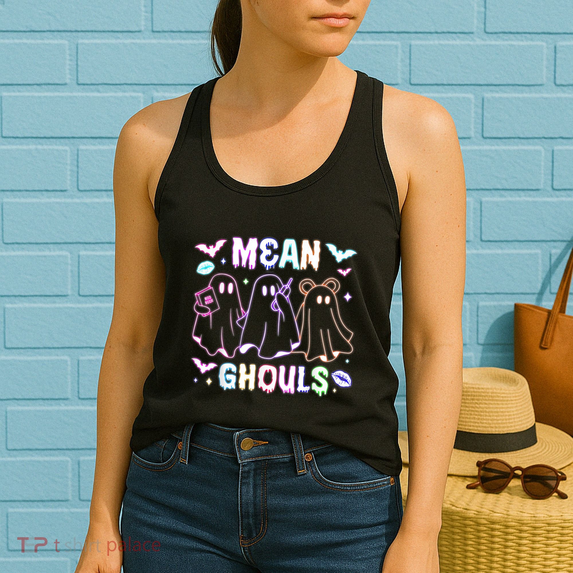 Cute Ghost Mean Ghouls Funny Halloween Costume Spooky Season Women's Tank Top