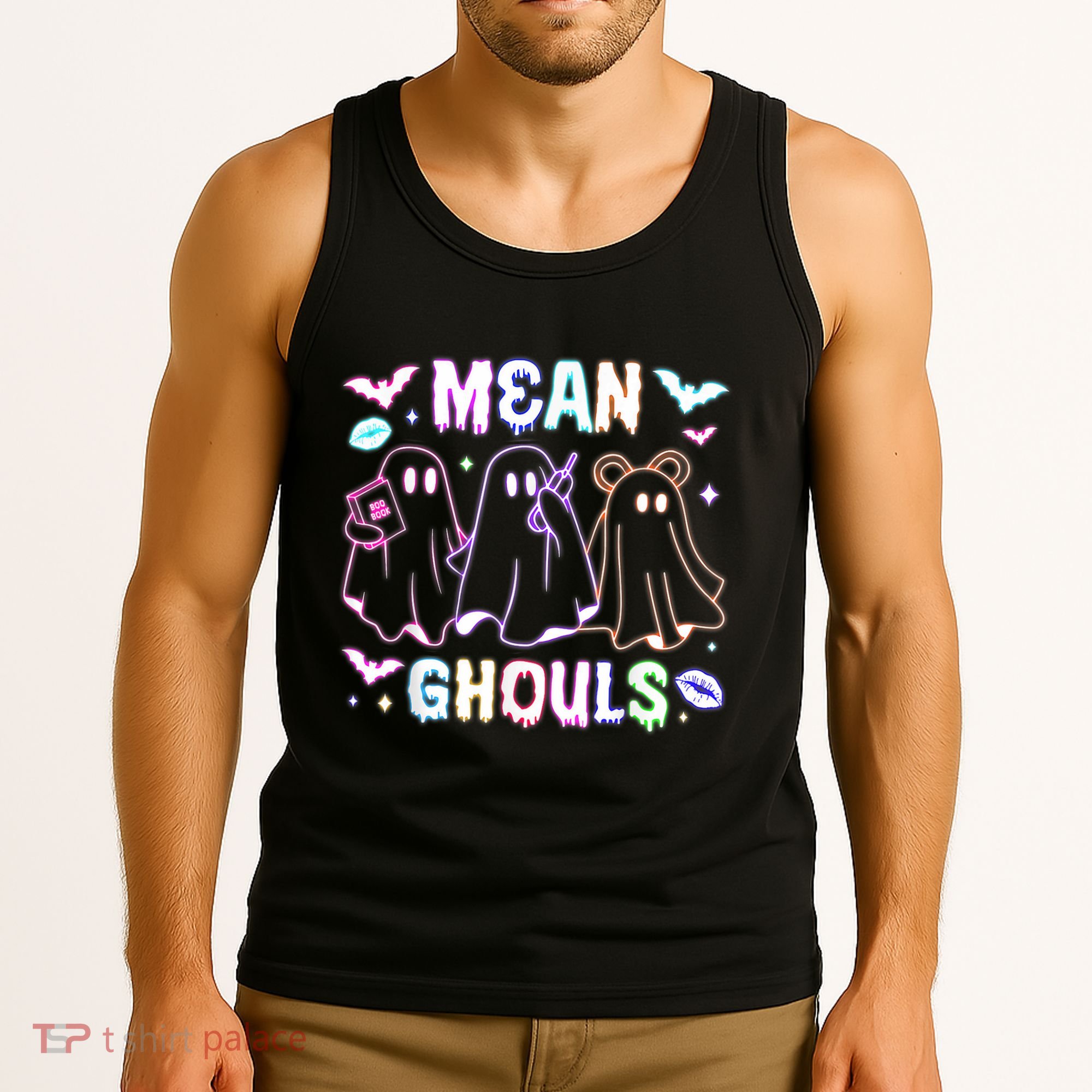 Cute Ghost Mean Ghouls Funny Halloween Costume Spooky Season Tank Top