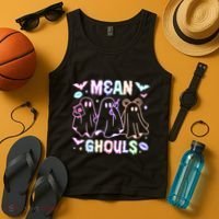 Cute Ghost Mean Ghouls Funny Halloween Costume Spooky Season Tank Top thumb 4
