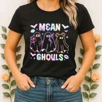 Cute Ghost Mean Ghouls Funny Halloween Costume Spooky Season Women's T-Shirt thumb 2
