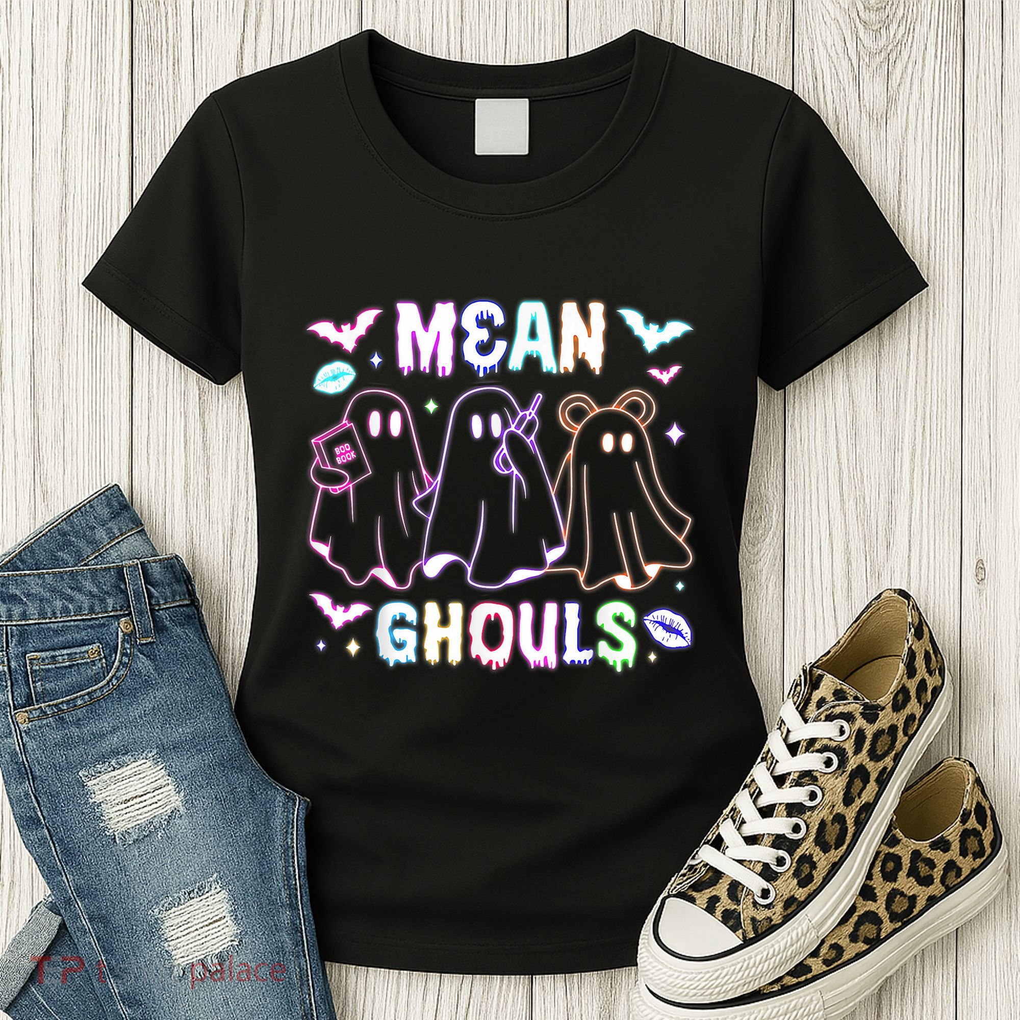 Cute Ghost Mean Ghouls Funny Halloween Costume Spooky Season Women's T-Shirt