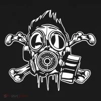 Crossbones Gas Mask Guy Women's Hoodie thumb 2