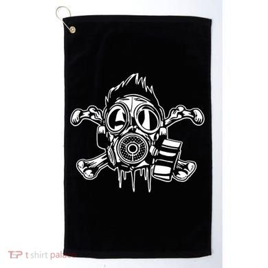 Crossbones Gas Mask Guy Golf Towel