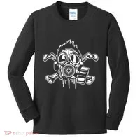 Crossbones Gas Mask Guy Kids Long Sleeve Shirt thumb 0
