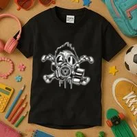 Crossbones Gas Mask Guy Kids T-Shirt thumb 3