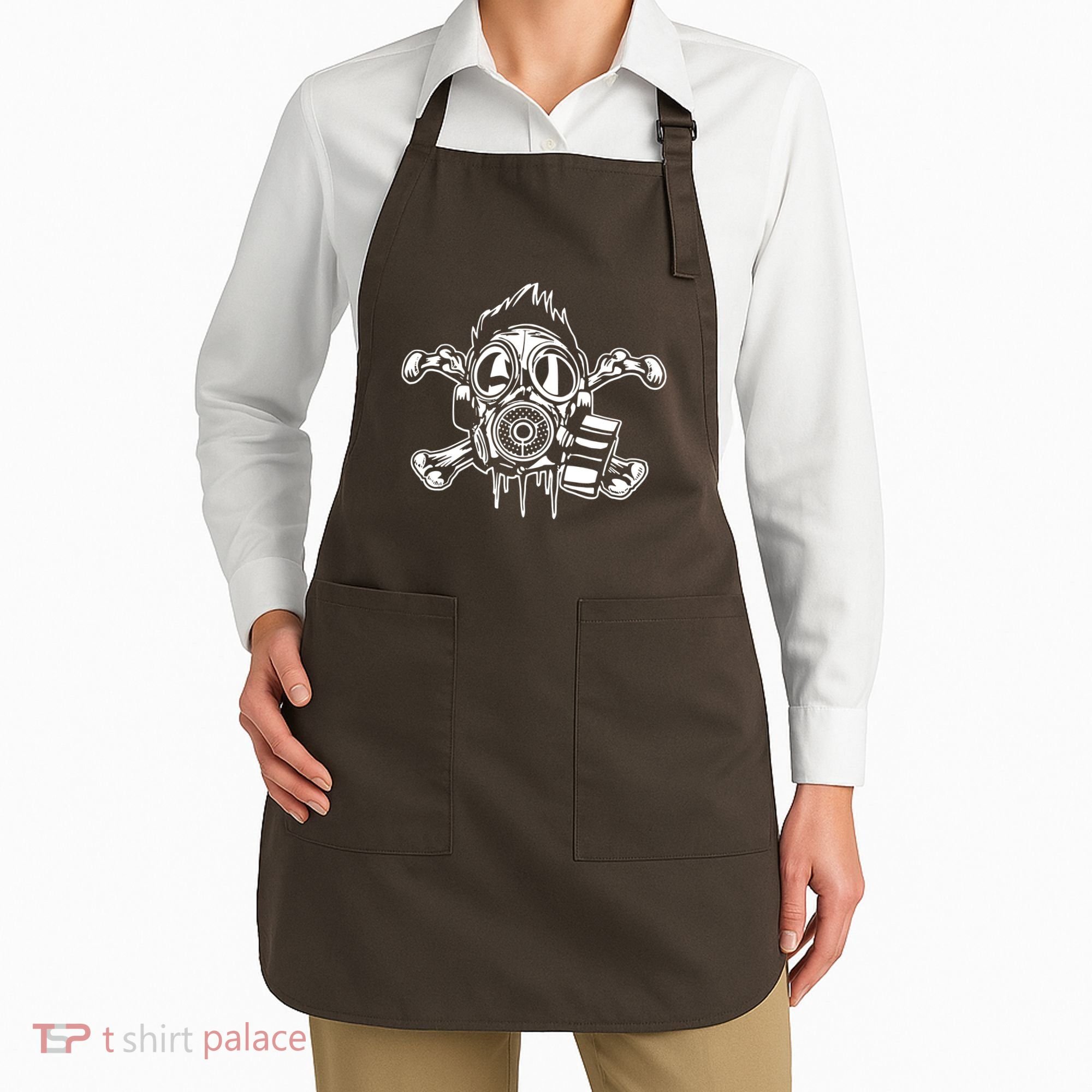 Crossbones Gas Mask Guy Apron