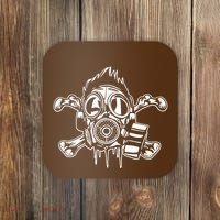 Crossbones Gas Mask Guy Coaster thumb 0