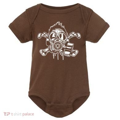 Crossbones Gas Mask Guy Baby Bodysuit