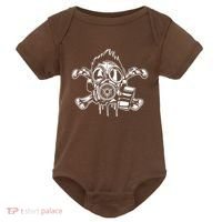 Crossbones Gas Mask Guy Baby Bodysuit thumb 0