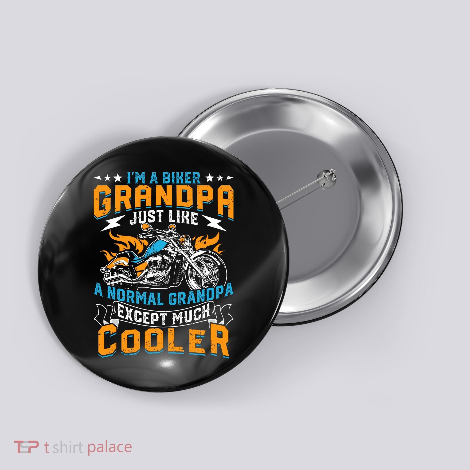 Cool Grandpa Motorcycle Gift Idea Button