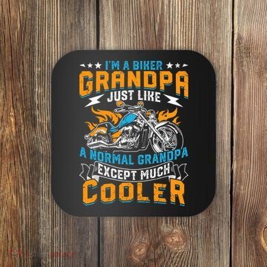Cool Grandpa Motorcycle Gift Idea Coaster