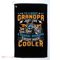 Cool Grandpa Motorcycle Gift Idea Golf Towel thumb 0